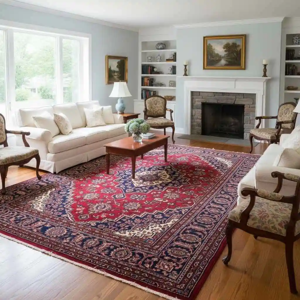 bright, clean oriental rug in a Fairhaven living room