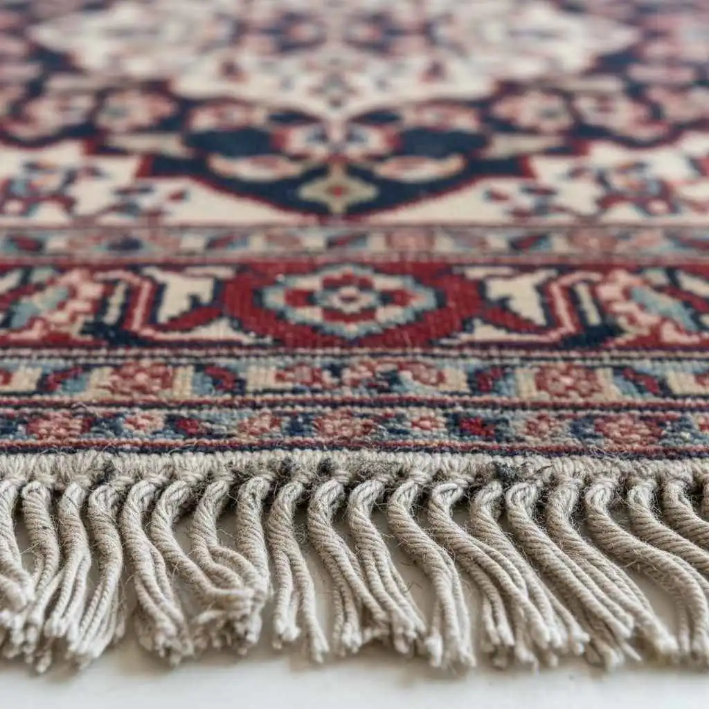 rug fringe showing dirt buildup