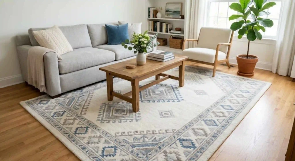 fresh, clean rug in living room
