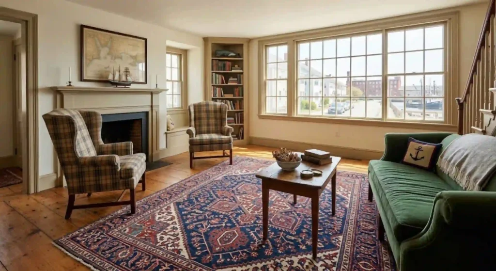 Handmade Persian rug inside New Bedford home