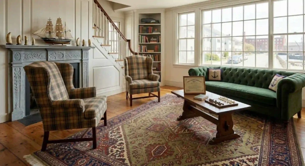 Restored Persian rug after professional cleaning in New Bedford