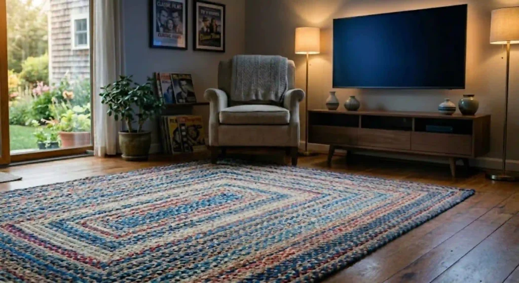 vibrant, freshly cleaned rug