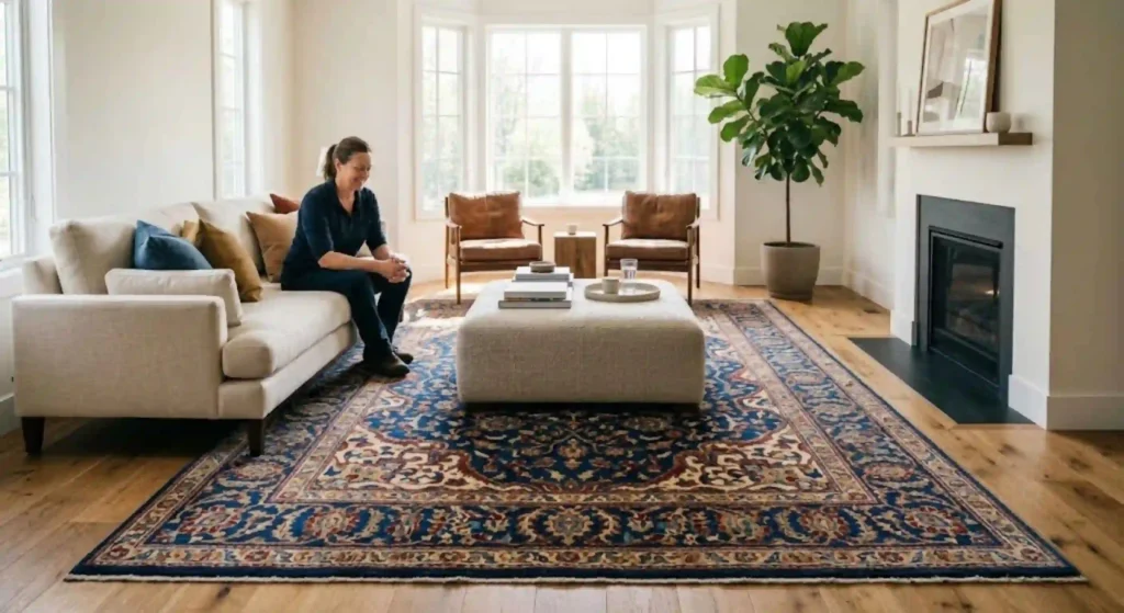 clean rug in living room